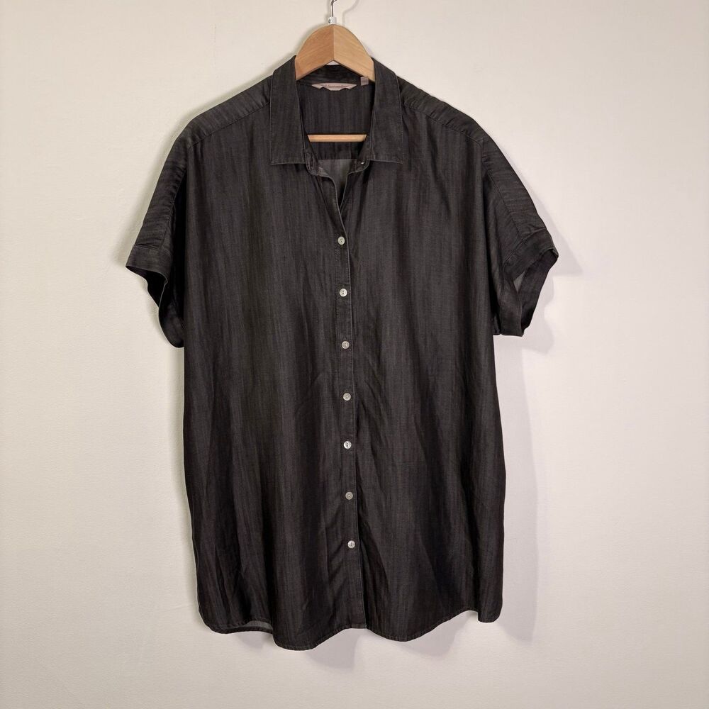 Soft Surroundings Tencel Lyocell Button Up Shirt Sz L
